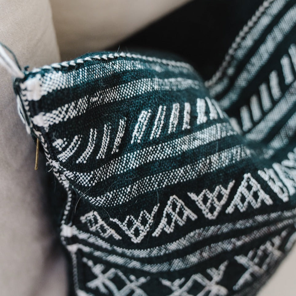 Desert Stripe Cactus Silk Pillow | Black - Osadia Concept Store