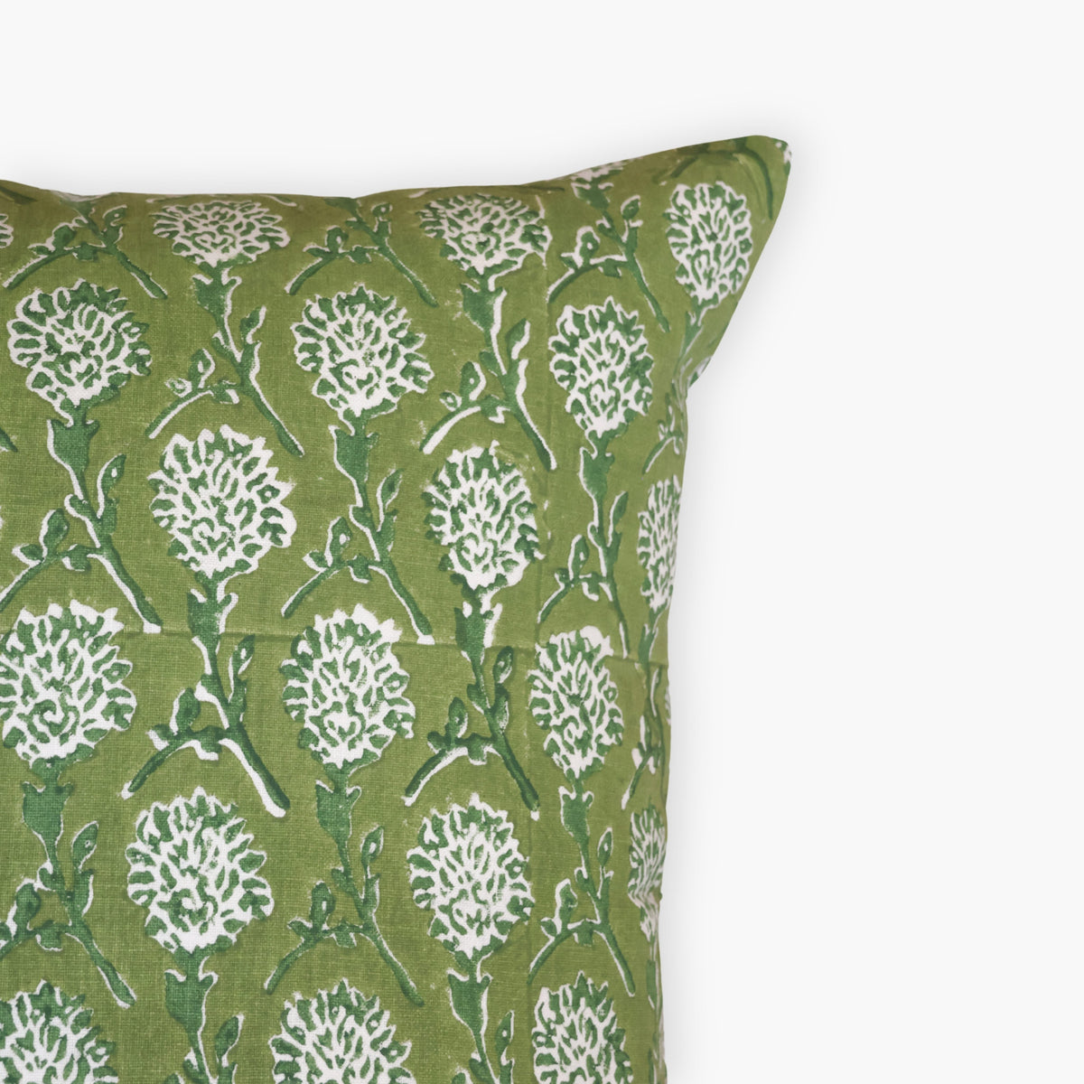 Nikhar Pure Linen Throw Pillow Cover - Fern Green