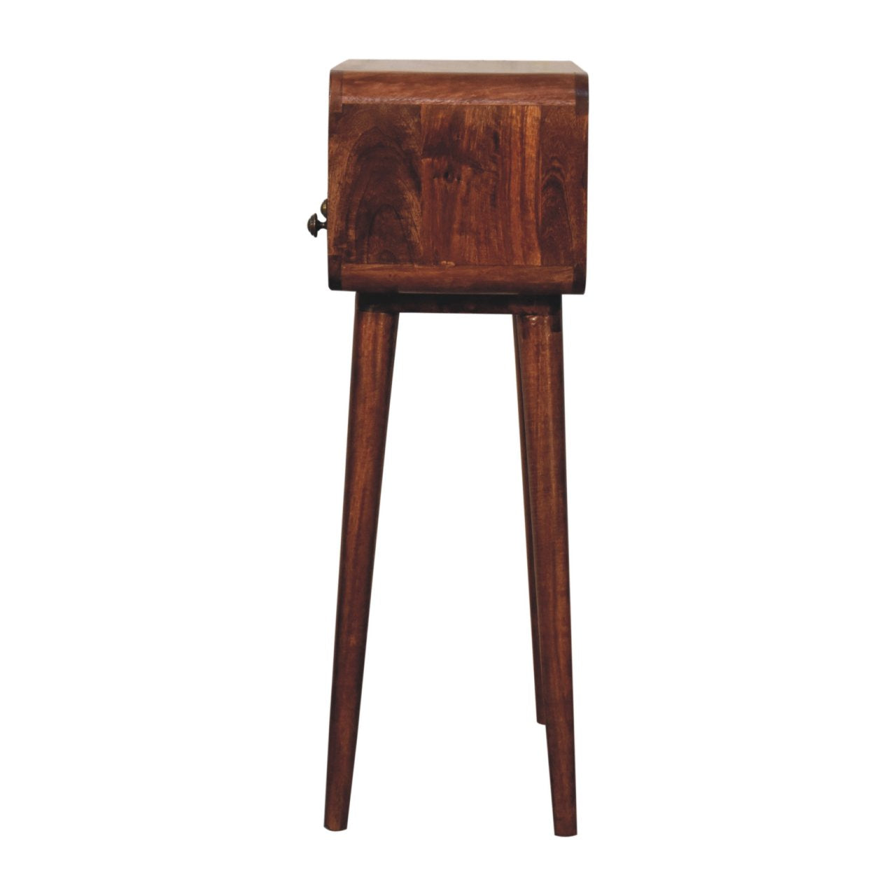 Solid Wood Mini Curved Honey Caramel Console Table