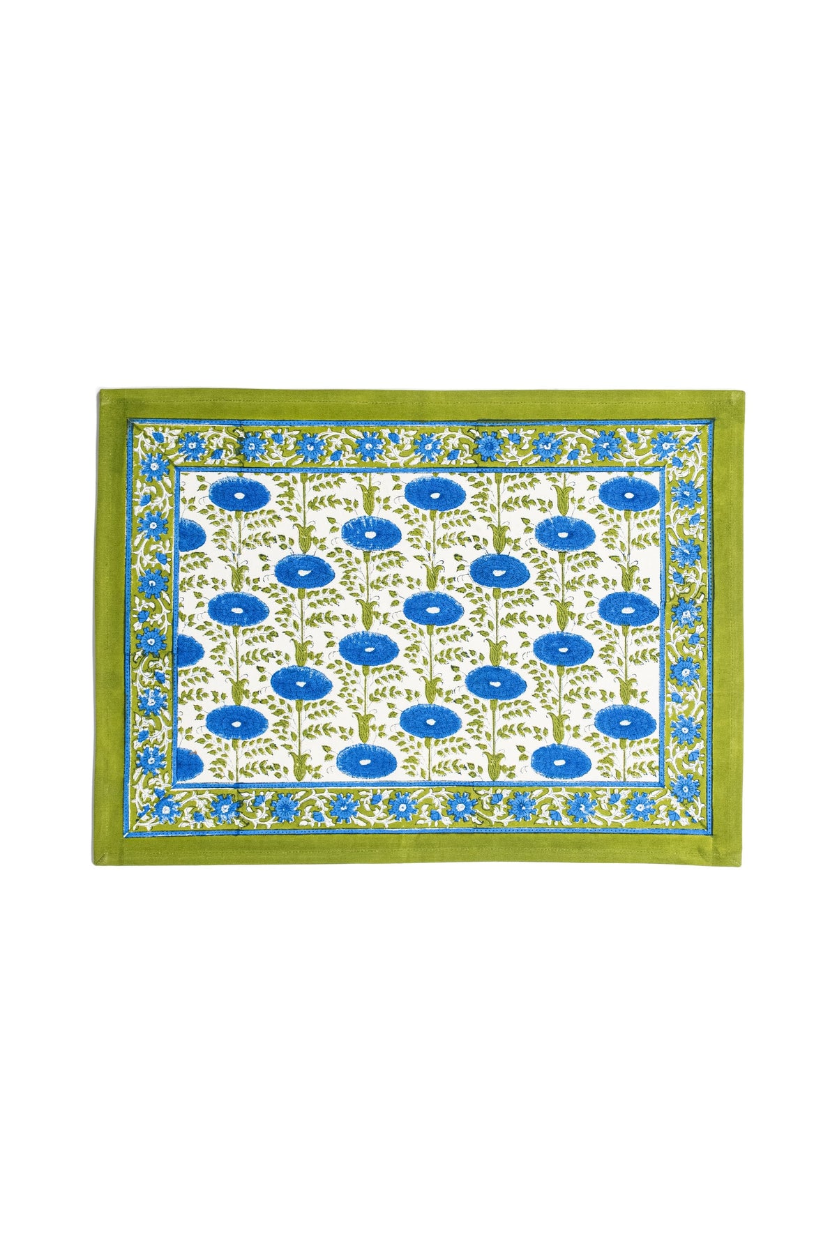Blue Araminta Blockprint Placemat
