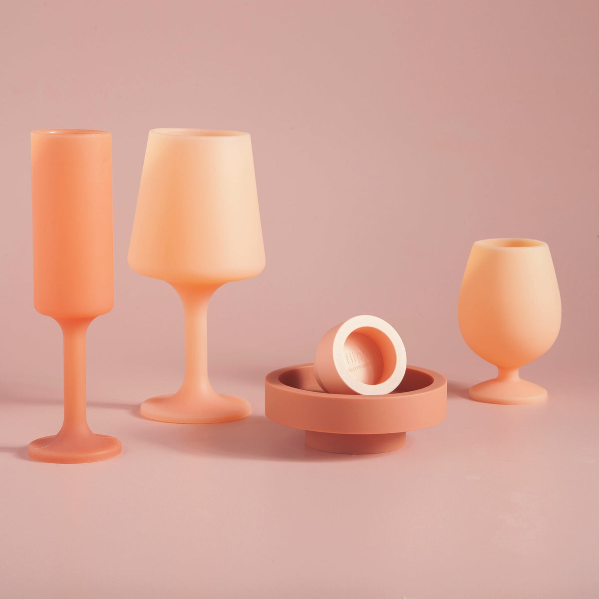 terra + peach | seff | silicone unbreakable champagne flute
