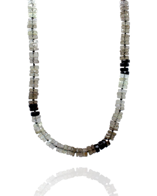 Faceted Gemstone Necklace - Smoky Quartz Ombre