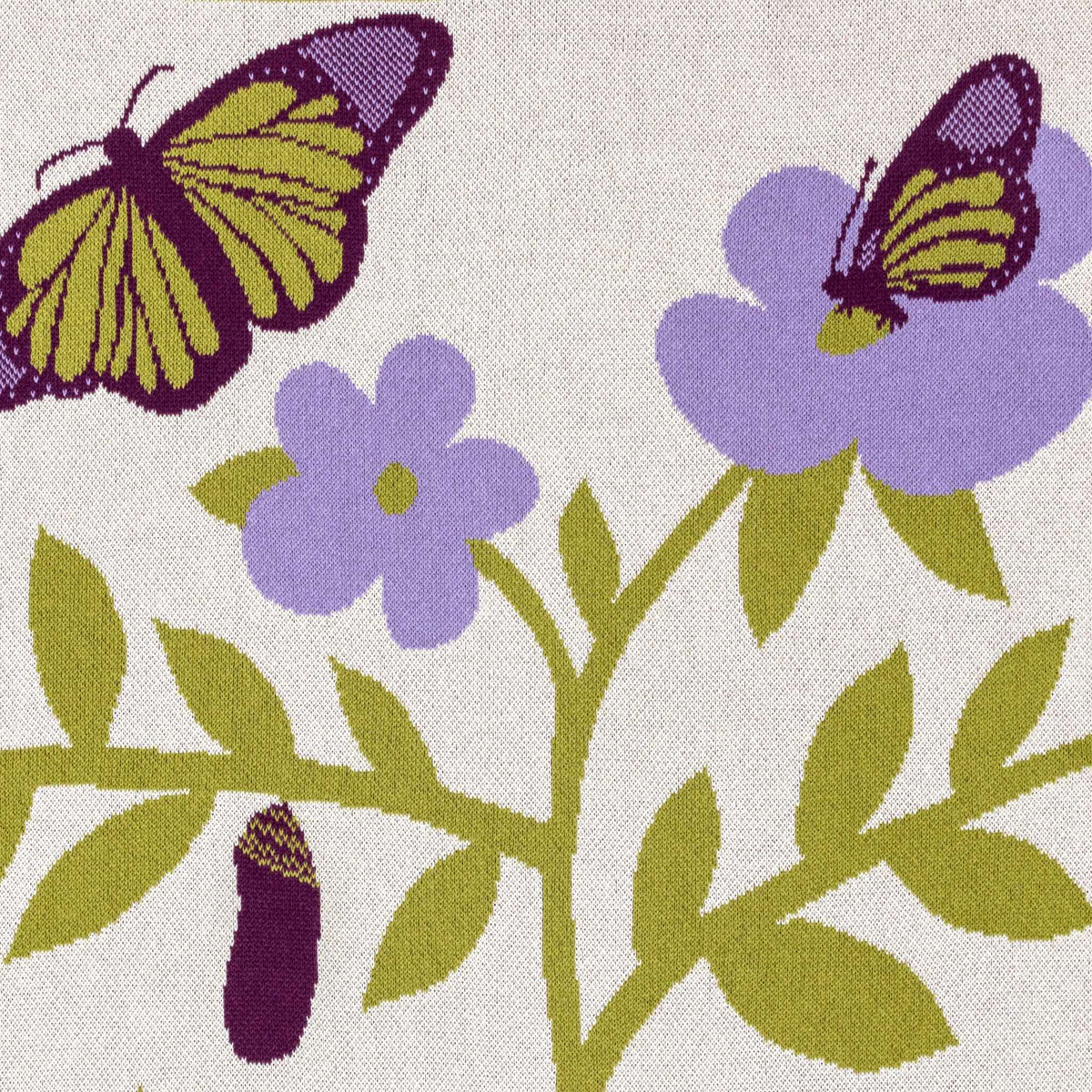 Baby Butterfly - Cotton Sustainable Knit Floral Blanket