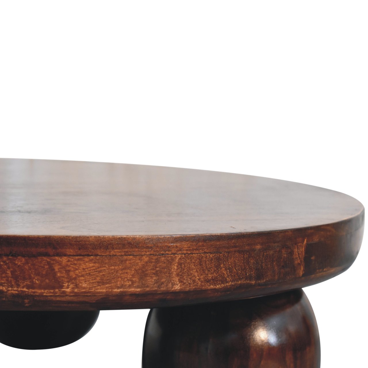 Solid Wood California Walnut Central Table with Ball Feet