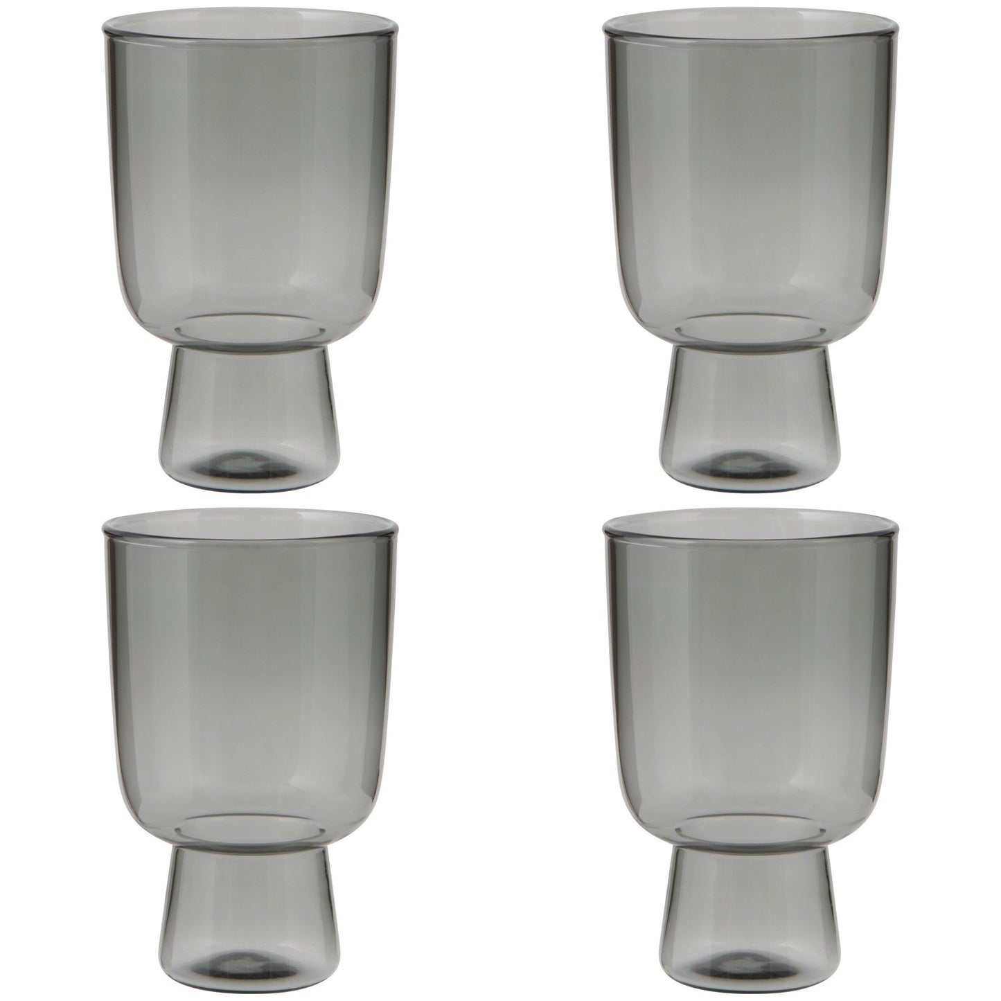 Set of 4 Tumbler 7oz Pedestal Smoke