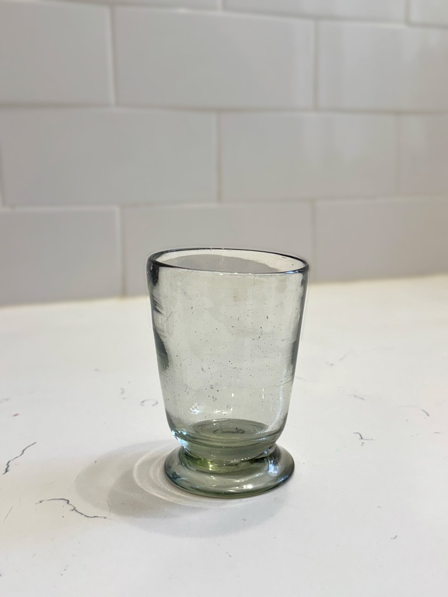 Handblown Footed Glass, Set of 2
