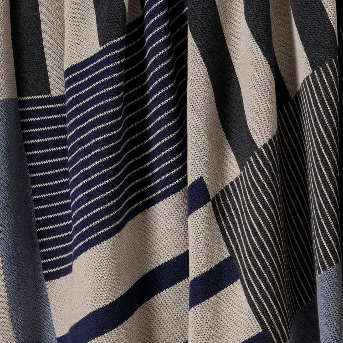 Equestrian Stable Stripe - Cotton Sustainable Knit Plaid Throw Blanket