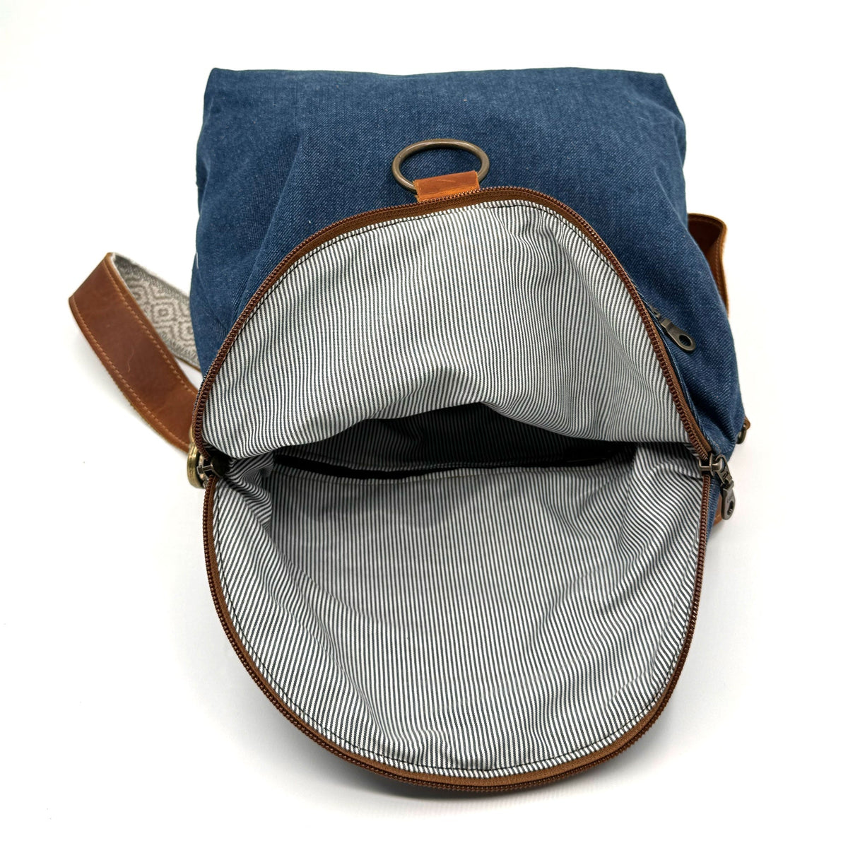 Relaxed Crossbody Backpack in Denim