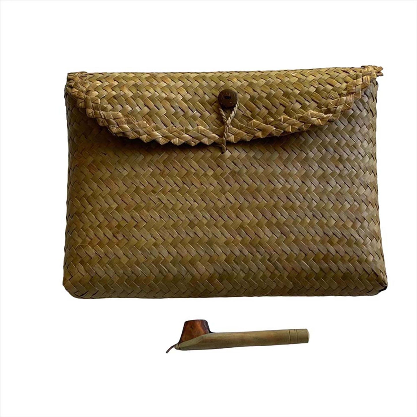 Gift Set of Handwoven Pouch and Canting Wax and Dye Tool, Handwoven Natural Bag, Gift for Her