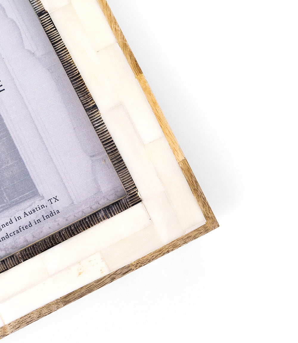 Janaka 5x7 Picture Frame - Carved Bone and Horn