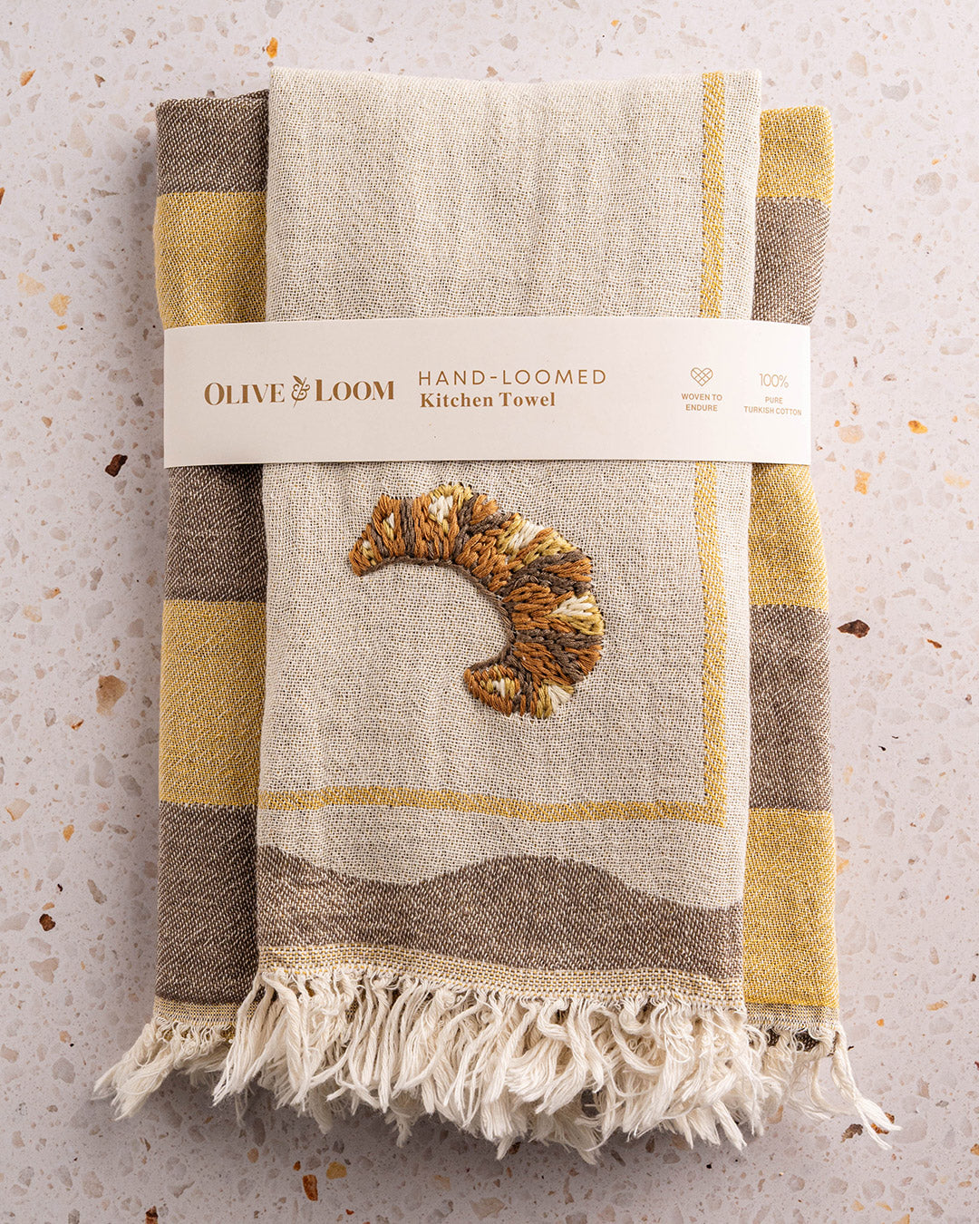 Croissant Hand-Stitched Kitchen Towel Set
