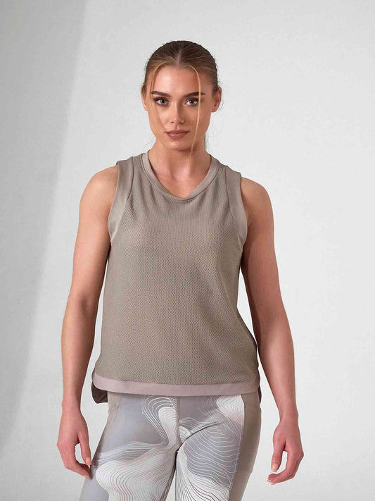 BAILA Mesh Tank Top | Technical Athletic Tank with High-Low Hem | First Position Collection