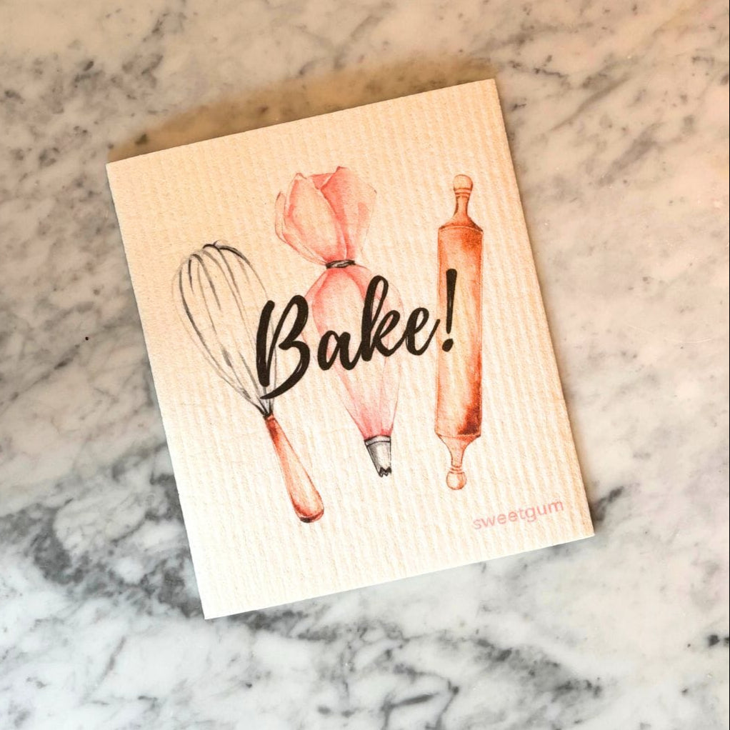 Bake! Swedish Dishcloth | Whisk, Pastry Bag, Rolling Pin (baking tools) - Osadia Concept Store