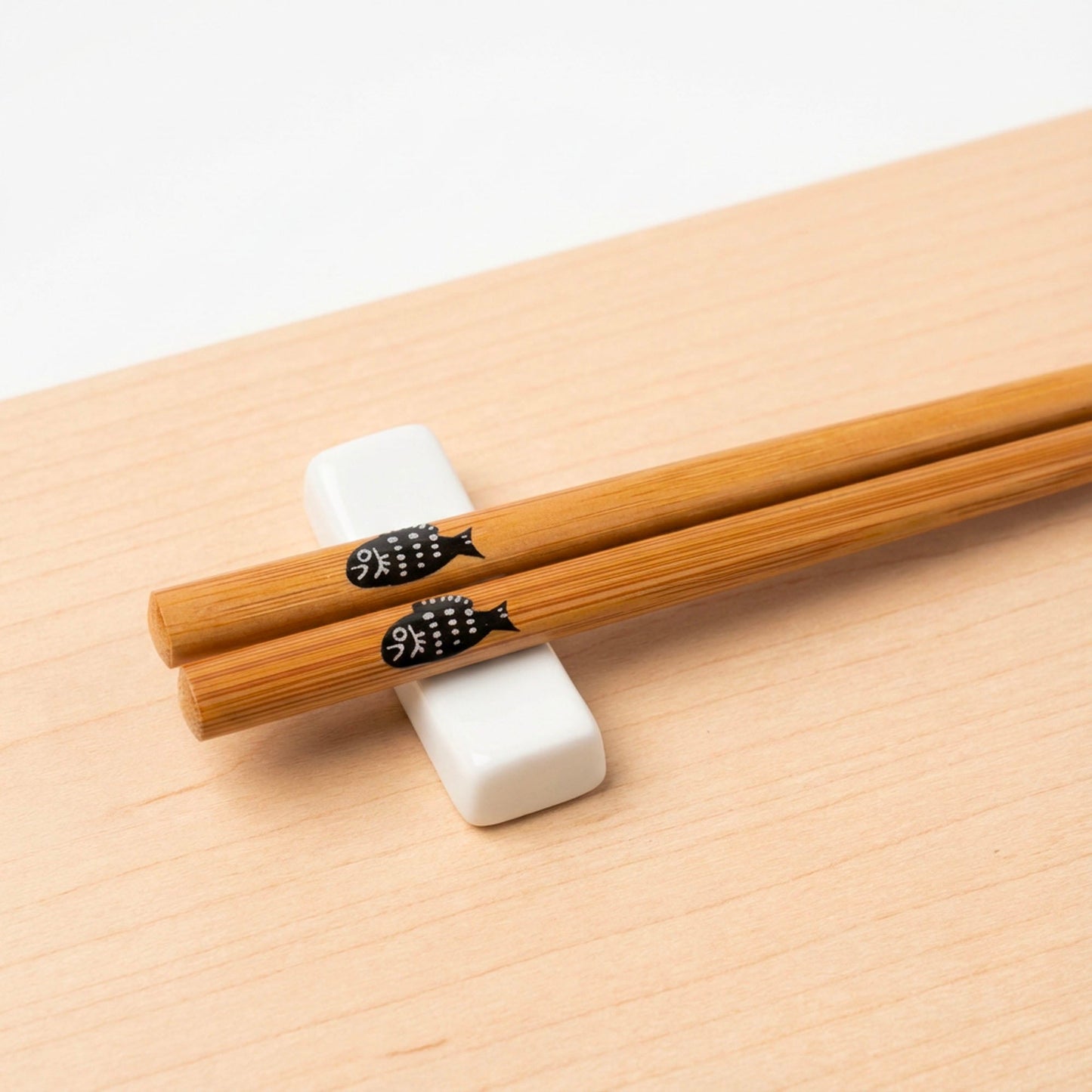Bamboo Chopsticks with Fish Design | Set of 2