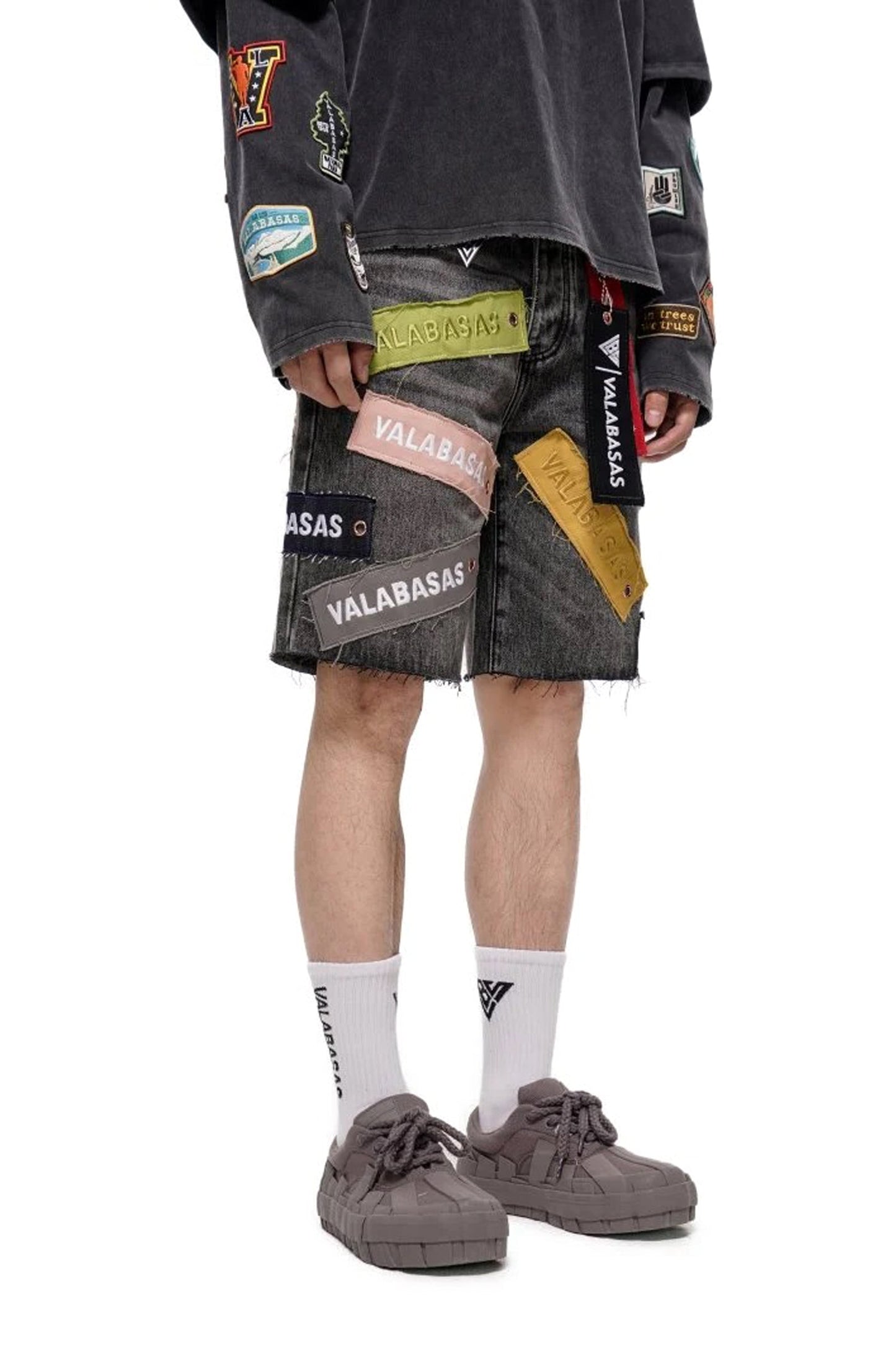 Valabasas Banner Shorts - Grey Wash