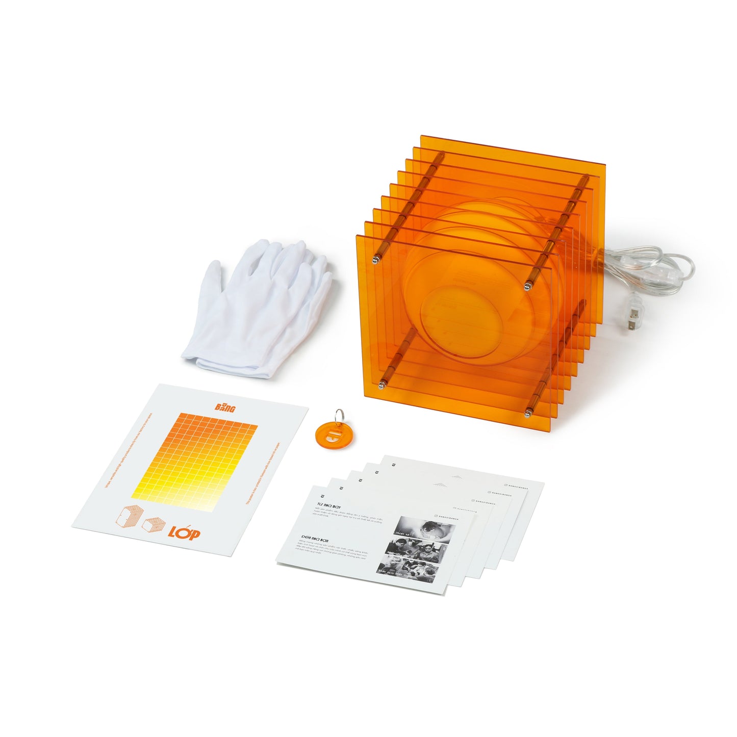 Lớp big square in orange acrylic