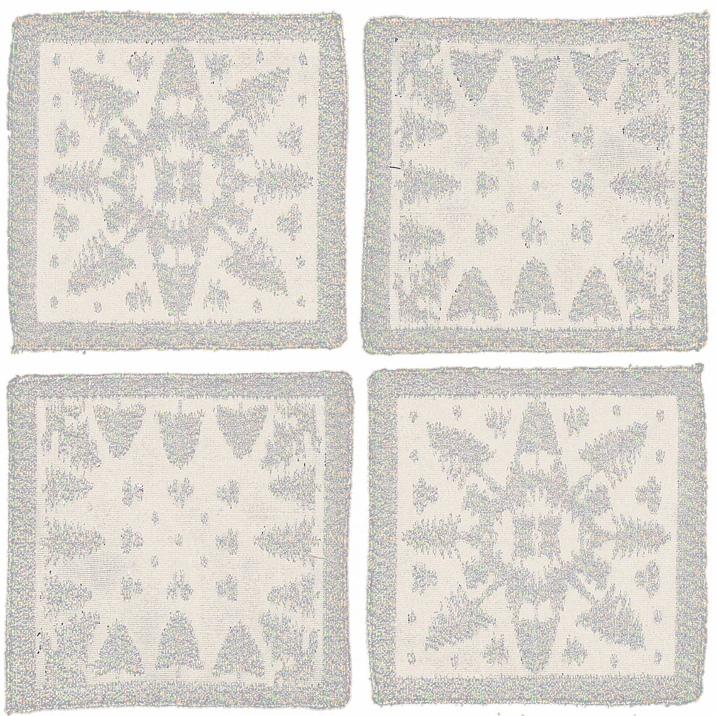 Prince of Scots Scottish Leno Gauze Cocktail Napkins ~ Snow Lurex ~ - Osadia Concept Store