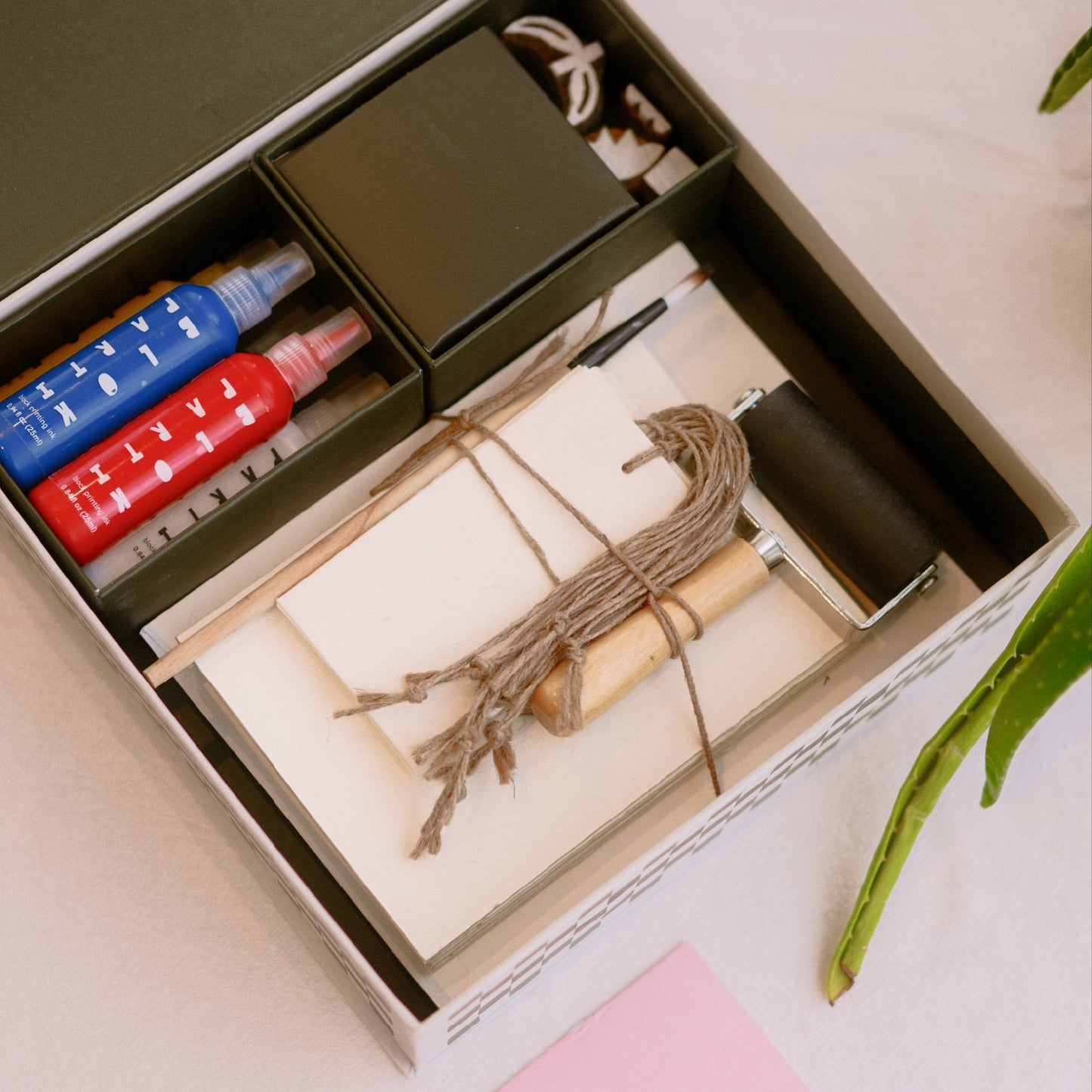 Block Printing Kit - Tulip Print Stationery Set