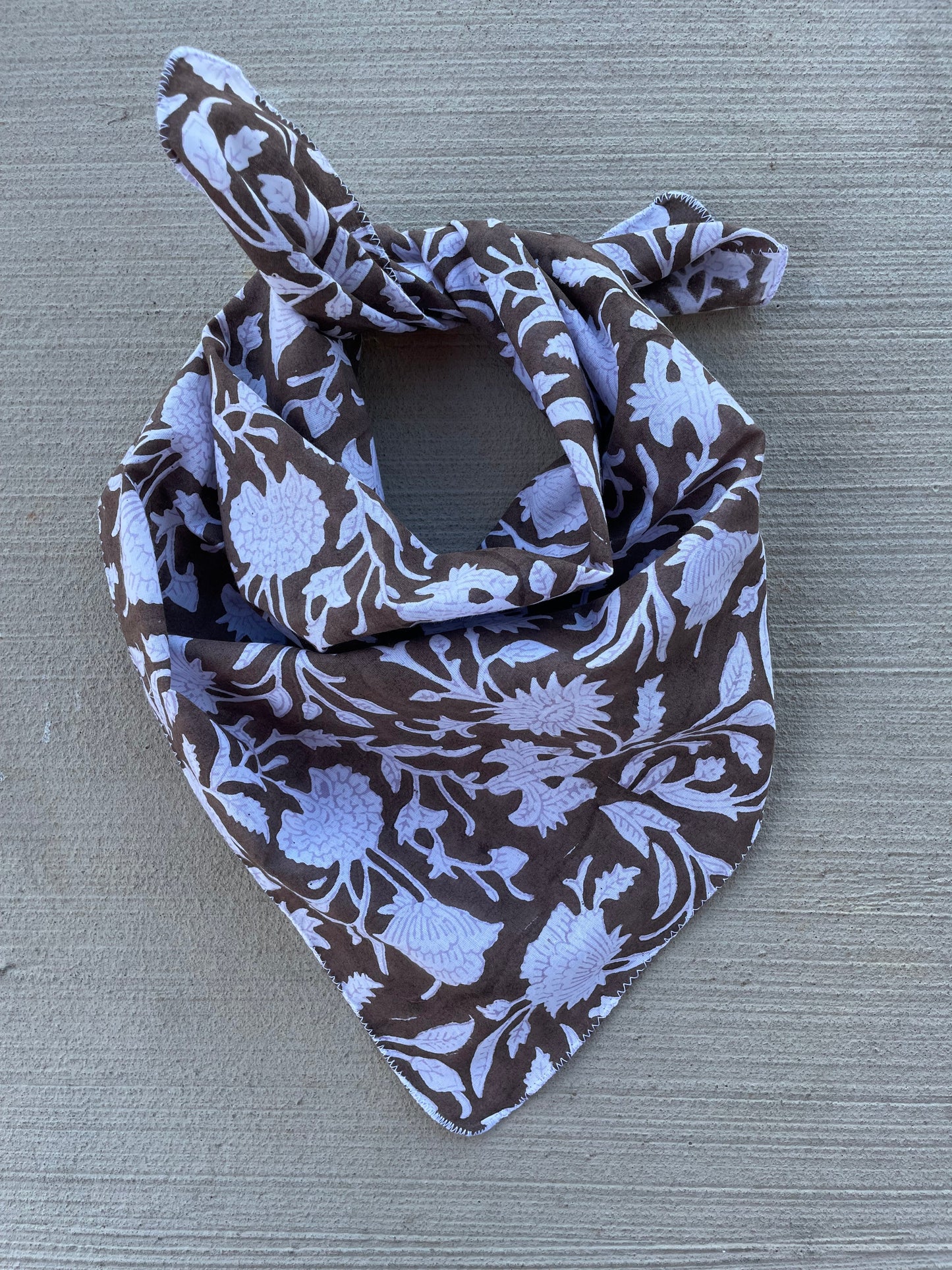 Bandana Scarf - Floral Escape Pinecone / Lavender Square