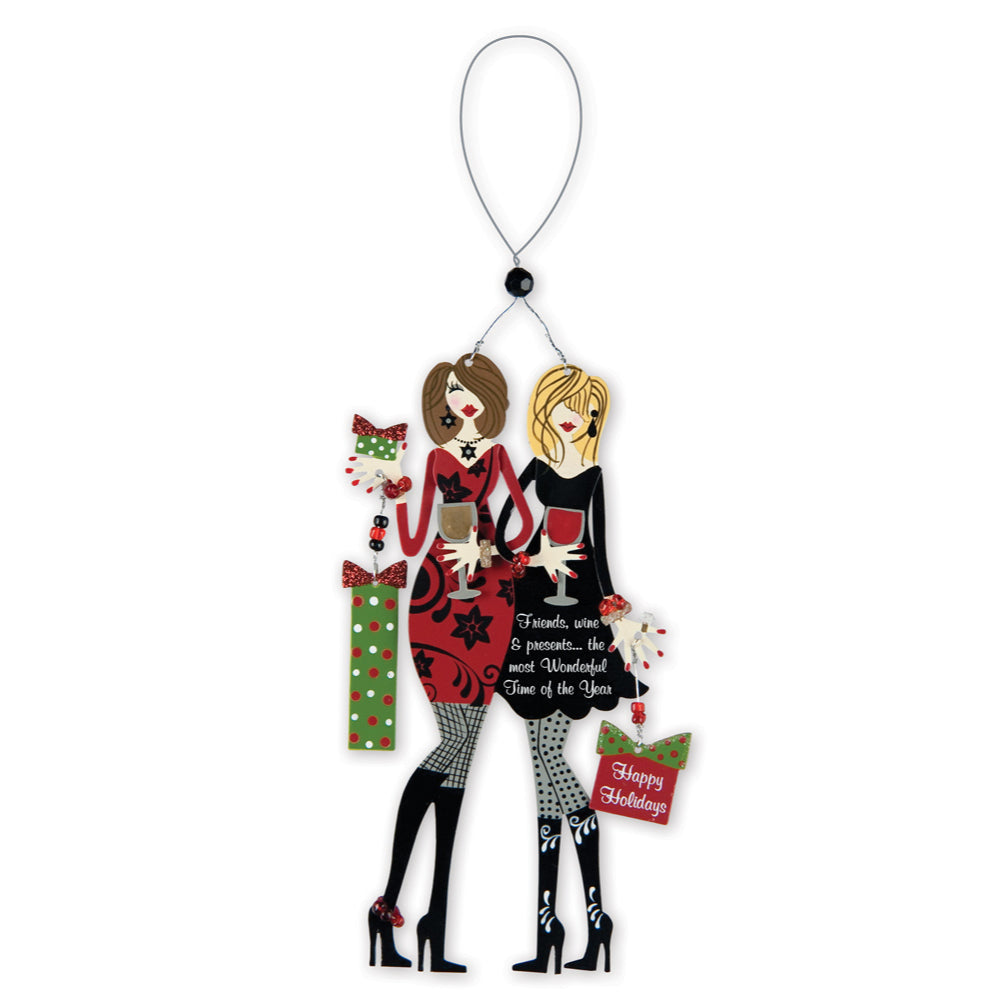 Glamorous Girls Night: Fabulous Friends Wine Charm & Magnet - Set of 4