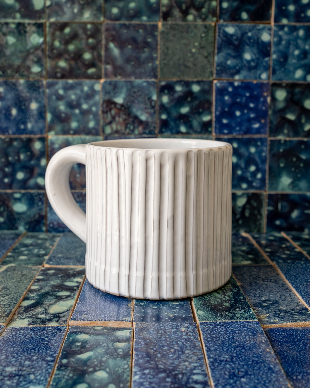 Milk White Lines Mug
