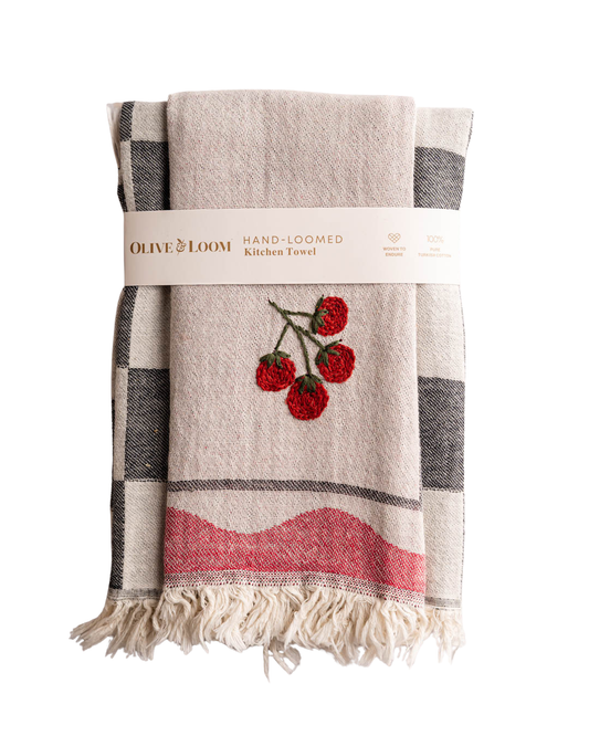 Tomato Hand-Stitched Towel Set