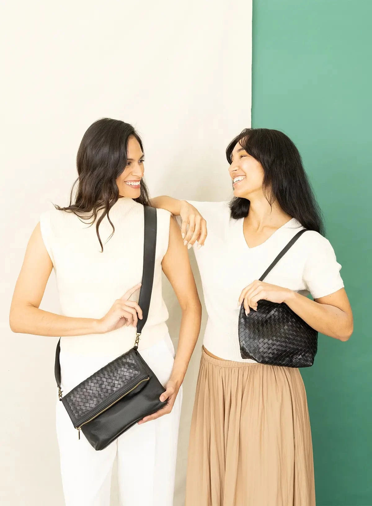 Woven Leather Shoulder Bag