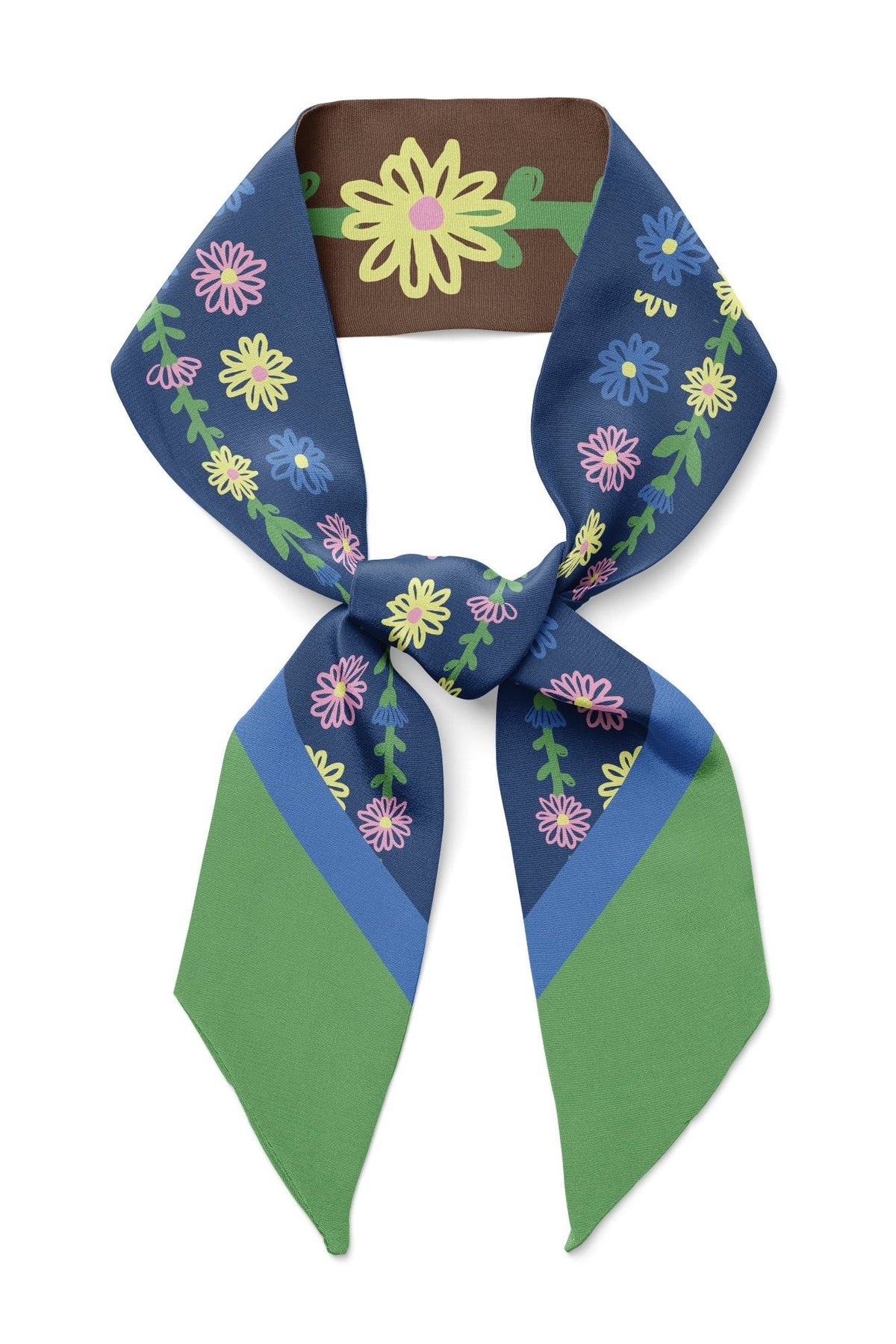 Tiny Flowers Twilly Ribbon Scarf