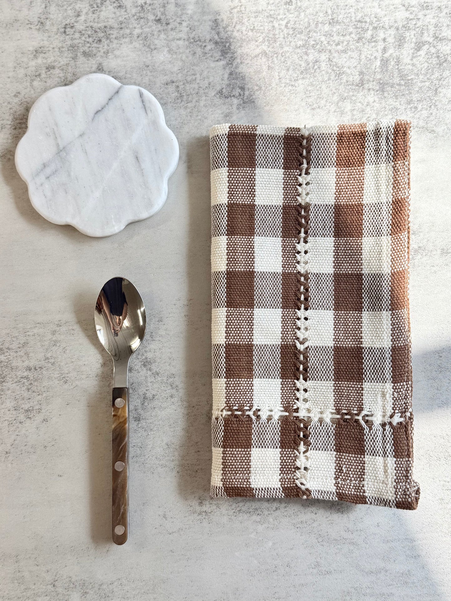 Hand-stitched Napkin, Espresso S/2