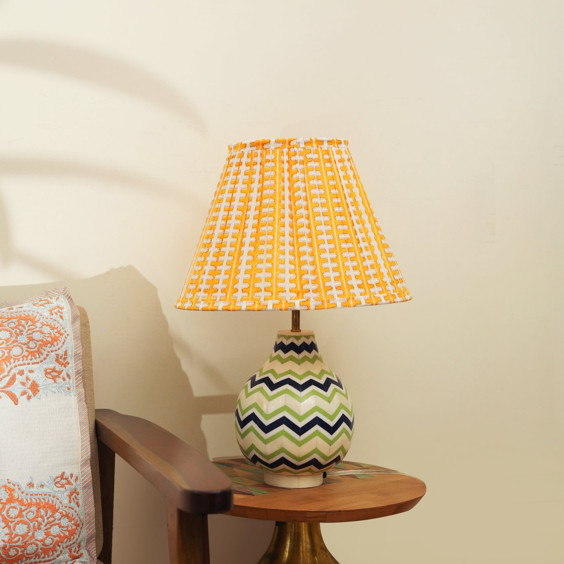 Meadow Striped Handblocked Lampshade - Osadia Concept Store