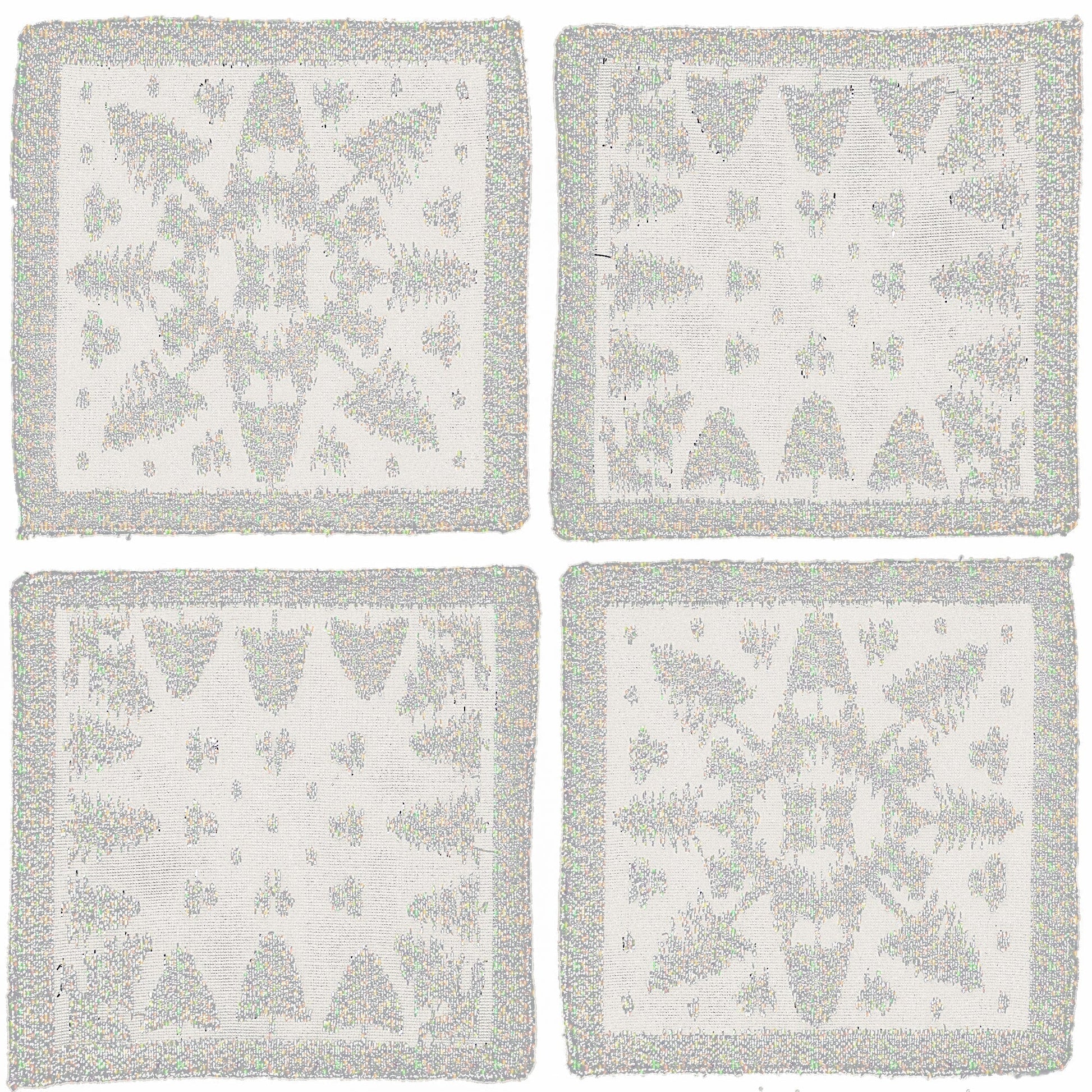 Prince of Scots Scottish White Leno Gauze Cocktail Napkins ~ Snow Lurex ~ - Osadia Concept Store