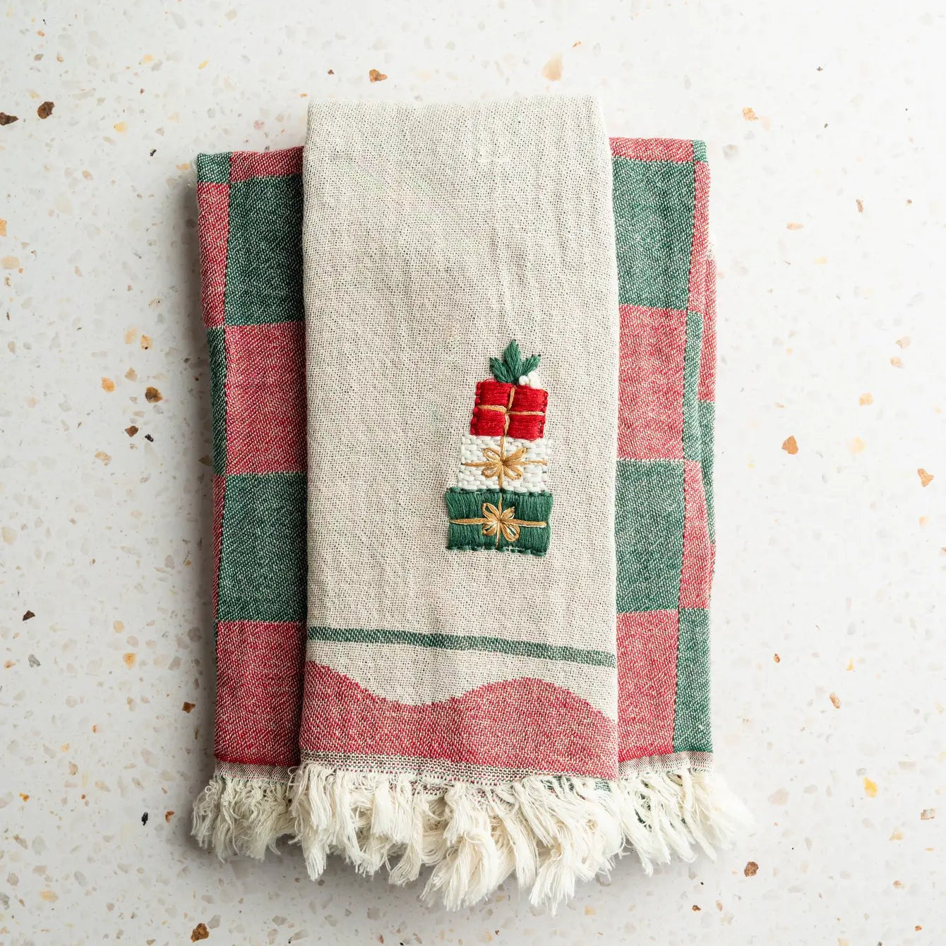 Gift Boxes Hand-Stitched Tea Towel Set