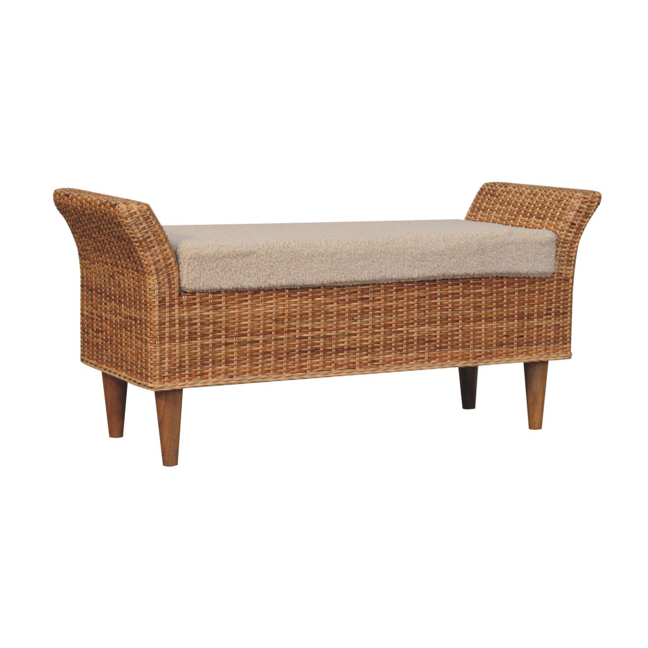 Solid Wood Riviera Woven Bench