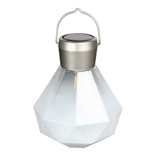 Gem Solar Lantern 6.75" Handblown Glass
