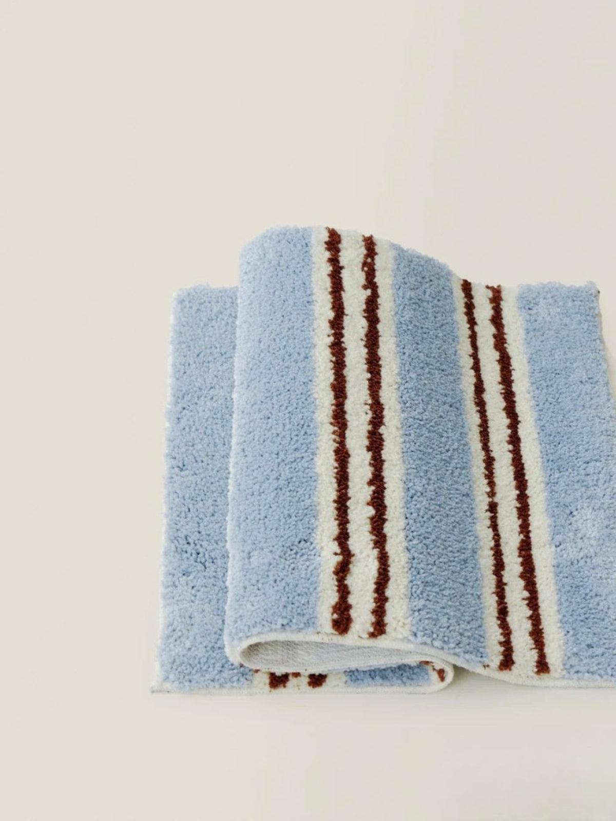 Ultra Soft Retro Blue Stripe Bath Rug