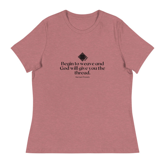 “Begin to Weave” Women’s Relaxed Fit T-Shirt – Designed by Nicole Snow