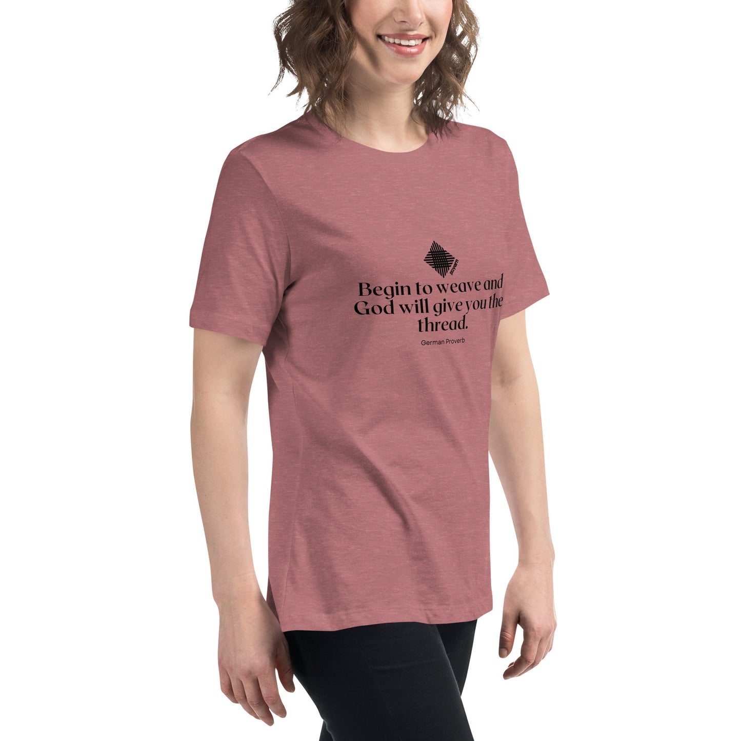 “Begin to Weave” Women’s Relaxed Fit T-Shirt – Designed by Nicole Snow