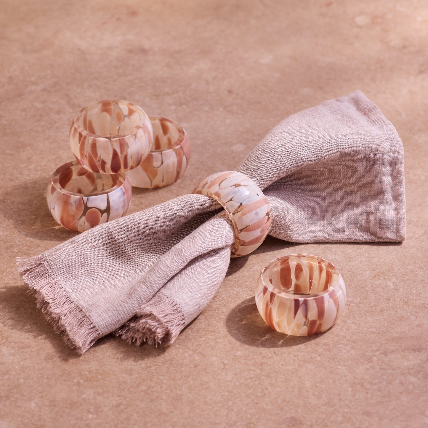 Juna Glass Napkin Rings - Set of 4