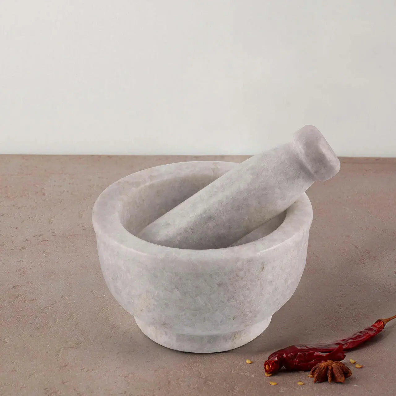 Bella White Marble Mortar Pestle Set