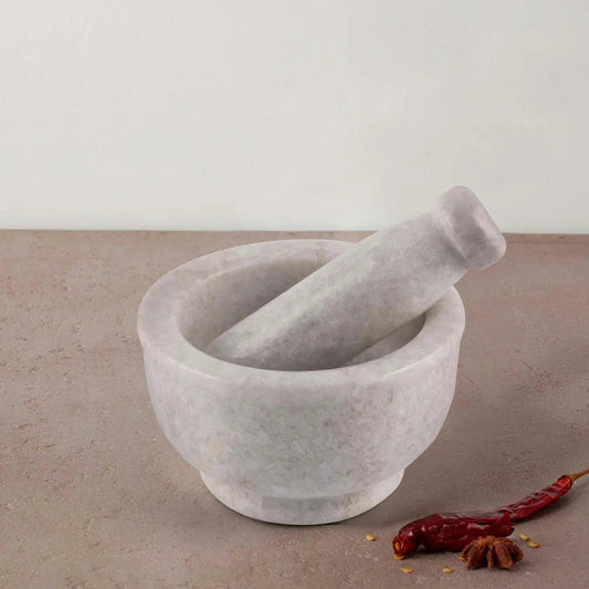 Bella White Marble Mortar Pestle Set