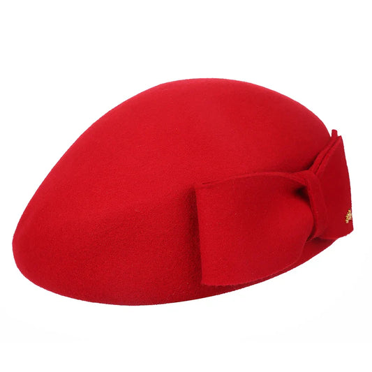 The Head-Turner Structured Beret by Lipstick & Chrome -RED