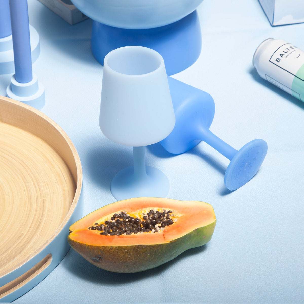sky + kingfisher | swepp | silicone unbreakable wine glasses