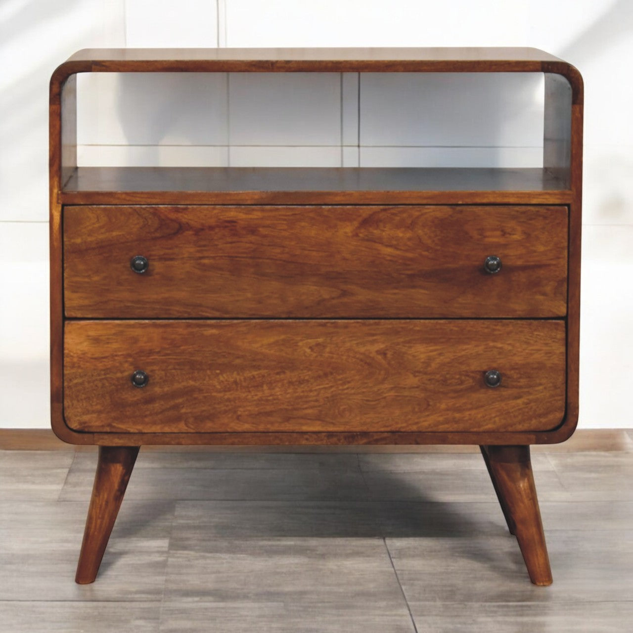 Solid Wood Curved Nordic Charm Console