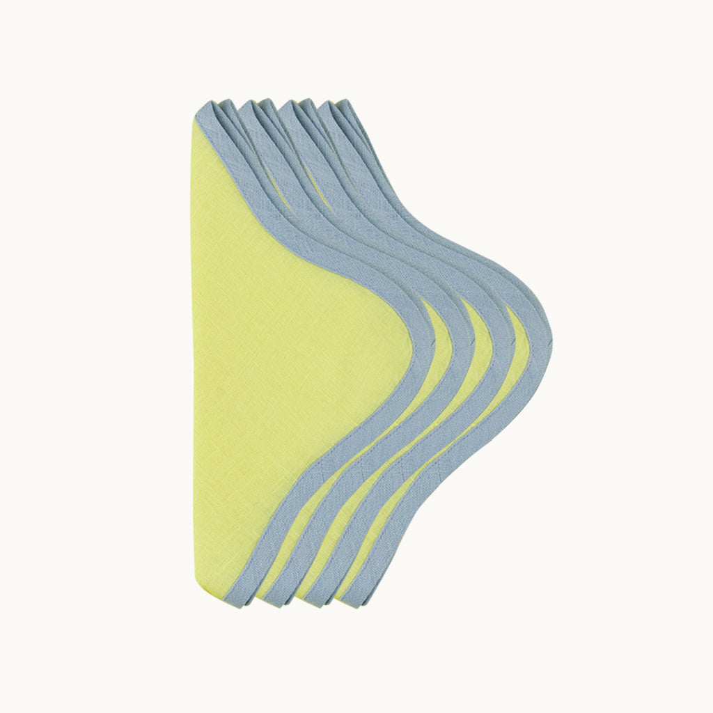 Daisy yellow linen napkin (set of 4)