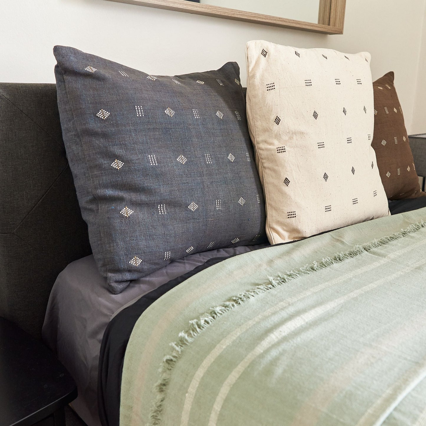Nira White Hand Spun Organic Cotton Handloom  Pillow