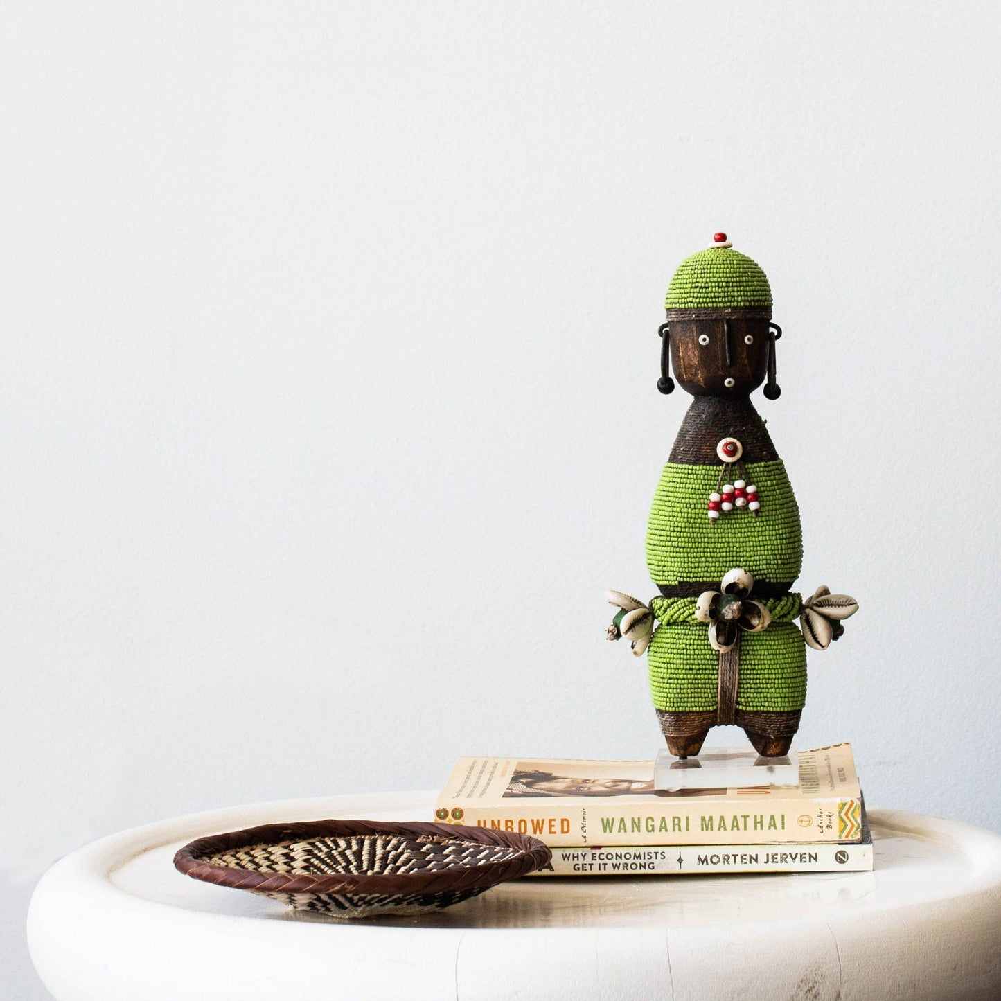 Lime Green Beaded African Namji Doll - Osadia Concept Store