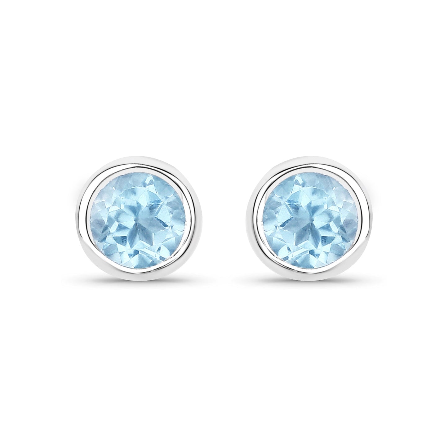 1.20 Carat Genuine Blue Topaz .925 Sterling Silver Earrings