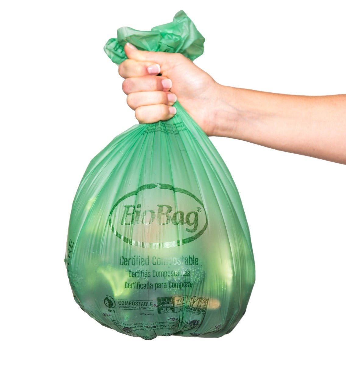 BioBag Compostable 3 Gallon Bag Liners - 16.9in x 17.7in, SKU 03G1718