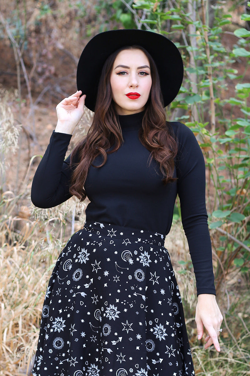 Black Mock Neck Top - Plus Sizes only