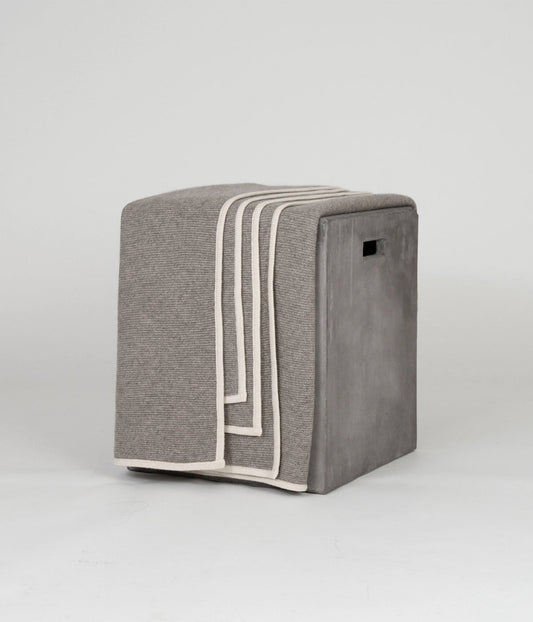 Platinum and White Purl Knit Yak Down Throw